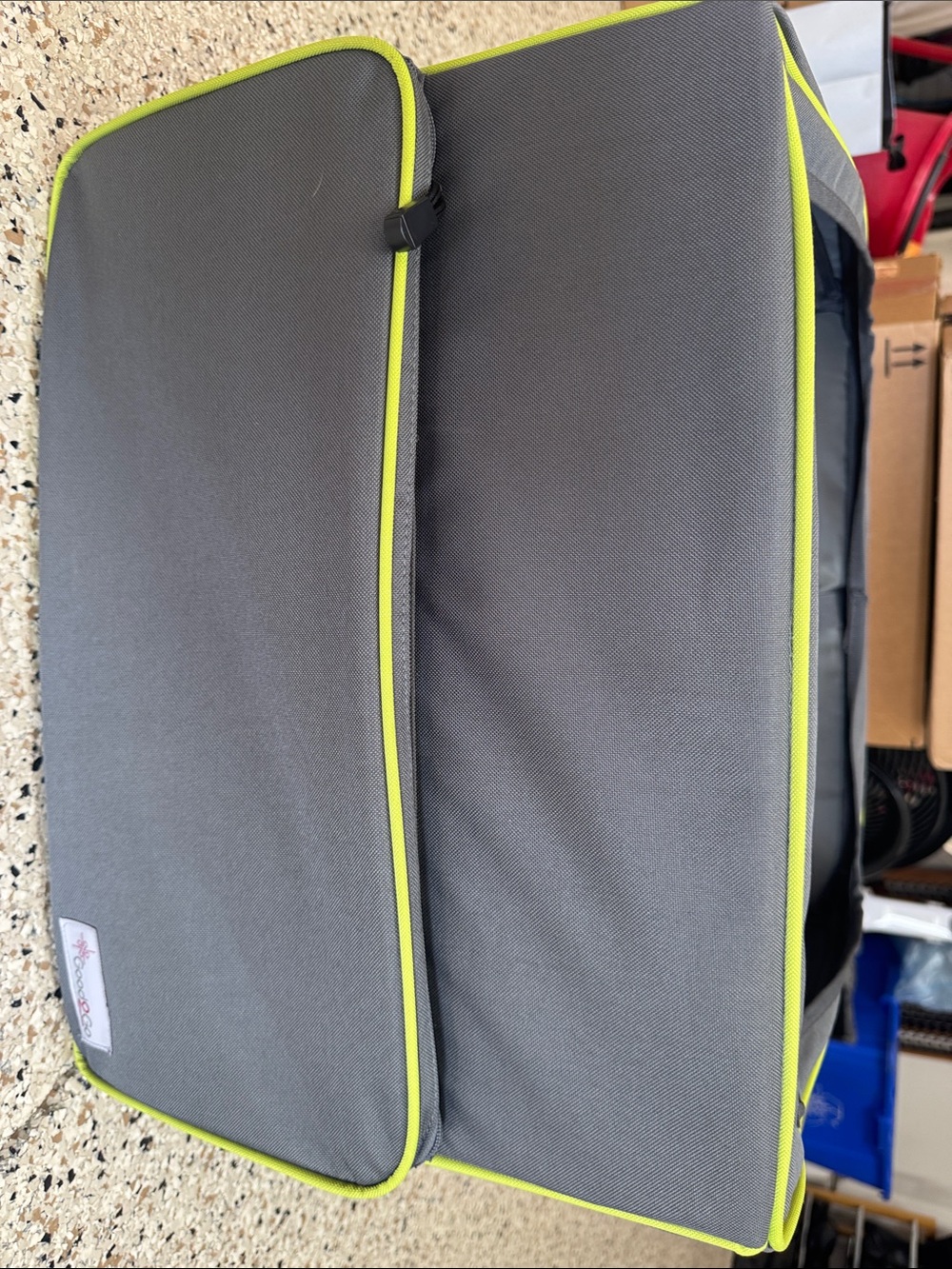 Gray and Lime Pet booster seat Carrier Travel Bag
